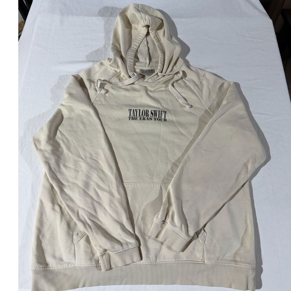 Taylor Swift Eras Tour Hoodie L Cream Official Merch Photo Collage Back Print